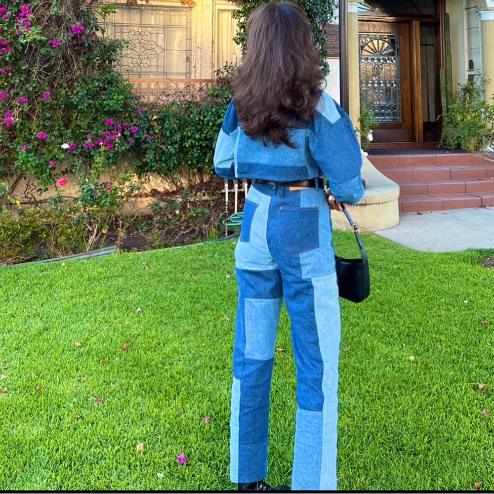 Beautiful Two Piece Patchwork Denim Set - image 2